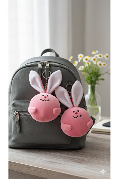 Şirin 2’li Peluş Tavşan Anahtarlık Seti - Yumuşak Dokulu Çanta Aksesuarı