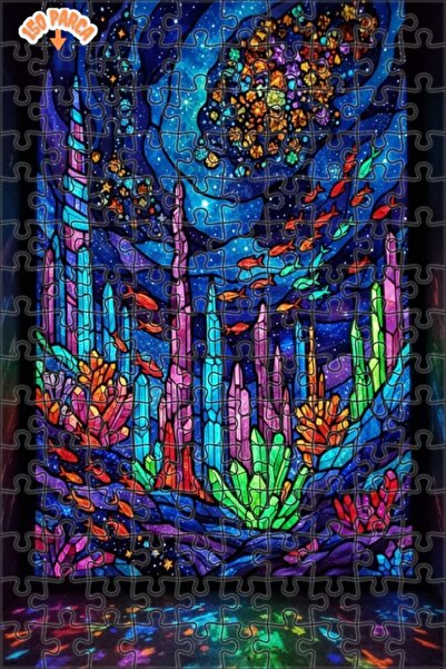 Teona Ahşap لغز خشبي بإطار مزدوج الطبقات على شكل شلالات تحت البحر الكريستالية...