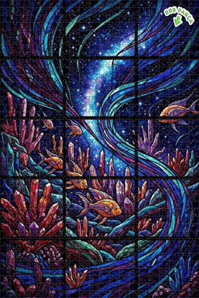 Teona Ahşap لغز خشبي بإطار مزدوج الطبقات من جالاكسي فيش كريستال آرت 800 قطعة ...