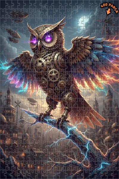 Teona Ahşap لغز خشبي مؤطر بطبقتين من ماجيك وورلد فن الميكانيكا على شكل بومة 4...