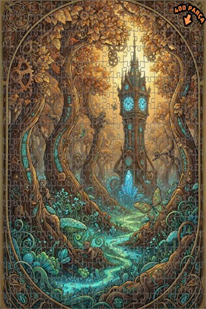 Teona Ahşap لغز خشبي مؤطر بطبقتين على شكل غابة غامضة 400 قطعة 35×35