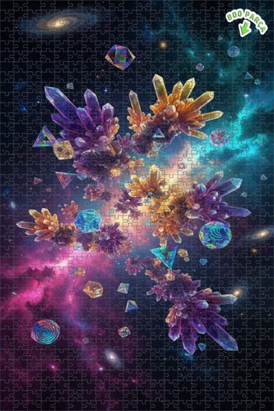 Teona Ahşap Crystal Galaxy Explosion Double Layer Framed Wooden Puzzle 800 Pi...