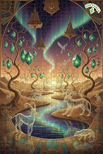 Teona Ahşap لغز خشبي مؤطر بطبقتين من أشجار الياقوت السحرية 800 قطعة 70x50