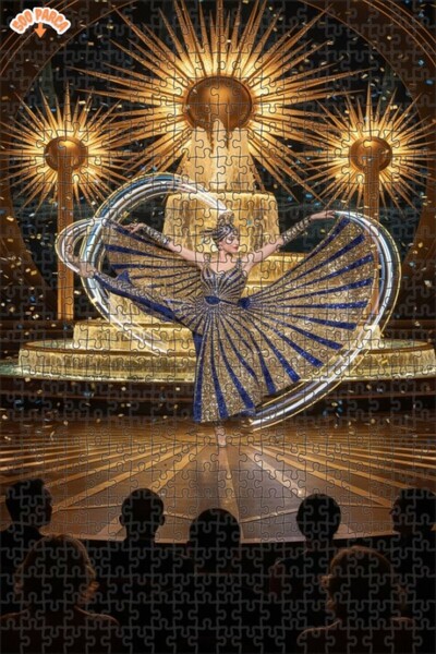 Teona Ahşap Stage Dancer Looking Oil Painting Art Print Double Layer Framed W...