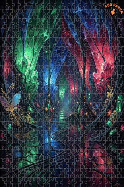 Teona Ahşap لغز خشبي بإطار مزدوج الطبقات من كريستال مجار، فن خيالي، 400 قطعة،...