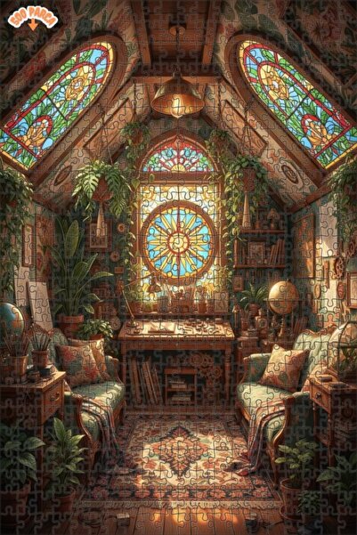 Teona Ahşap ورشة فنية بوهيمية، لغز خشبي بإطار مزدوج الطبقات من الزجاج الملون،...