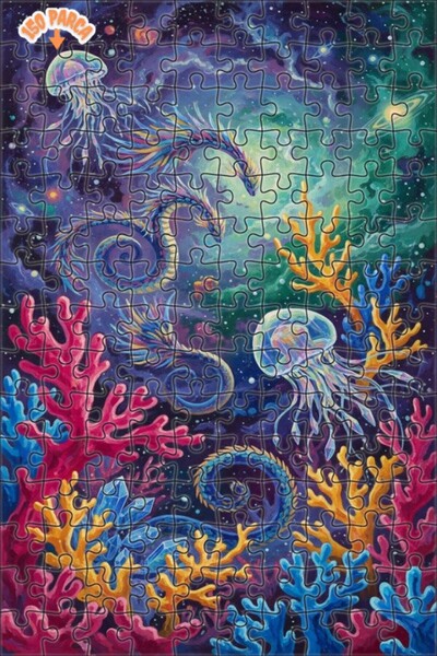 Teona Ahşap لغز خشبي بإطار مزدوج الطبقات بتصميم بحر التنين ورحلة الفضاء 150 ق...