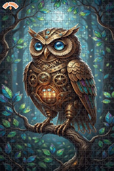 Teona Ahşap لغز خشبي مؤطر بطبقتين من فن البومة البخارية 500 قطعة 50×30