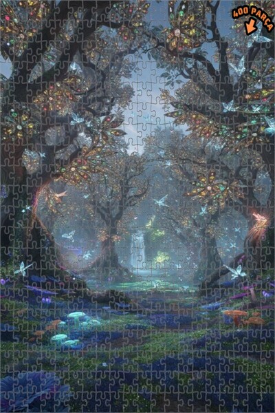 Teona Ahşap لغز خشبي مؤطر من الغابة السحرية 400 قطعة 35x35