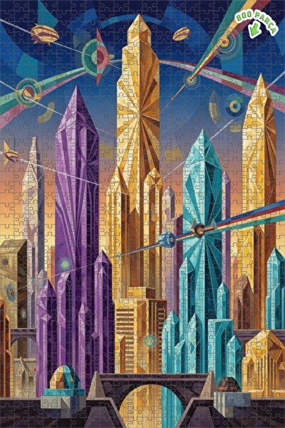 Teona Ahşap لغز خشبي بإطار مزدوج الطبقات بتصميم مدينة الكريستال المستقبلية بم...