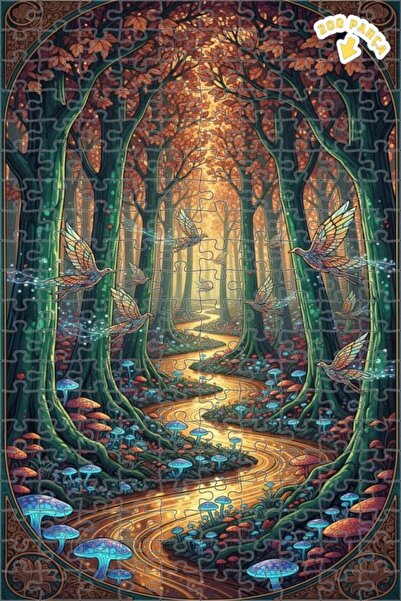 Teona Ahşap لغز خشبي بإطار مزدوج الطبقات بمظهر لوحة زيتية لطيور الغابة الخيال...