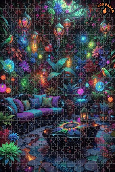 Teona Ahşap لغز خشبي مؤطر بطبقتين من ماجيكال فورست إركل 400 قطعة 35x35