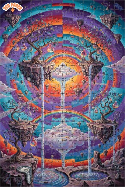 Teona Ahşap لغز خشبي مؤطر بطبقتين بمظهر لوحة زيتية لأشجار الأرض الخيالية 250 ...