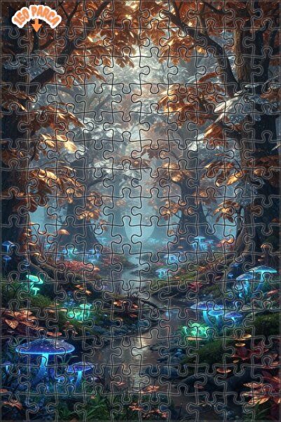 Teona Ahşap لغز خشبي مؤطر بطبقتين من سحر الغابة الغامضة 150 قطعة 20×30