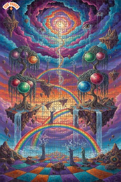 Teona Ahşap لغز خشبي مؤطر بطبقتين بمظهر لوحة زيتية لـ "أرضيات غامضة" 500 قطعة...