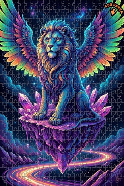 Teona Ahşap لغز خشبي بإطار مزدوج الطبقات على شكل جزيرة كريستال الأسد المجنح 4...