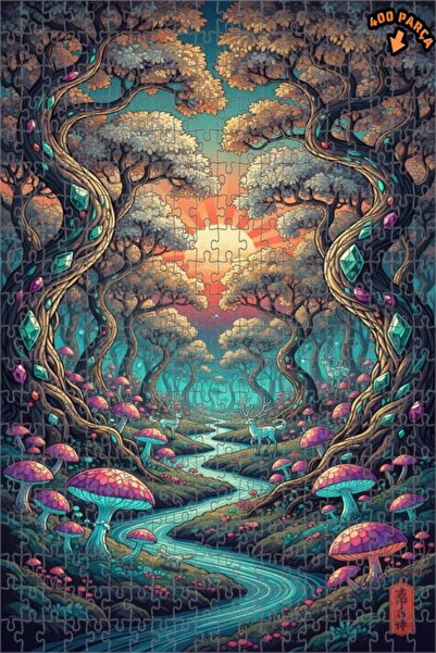 Teona Ahşap لغز خشبي مؤطر بطبقتين من الأشجار الكريستالية في الغابة السحرية 40...