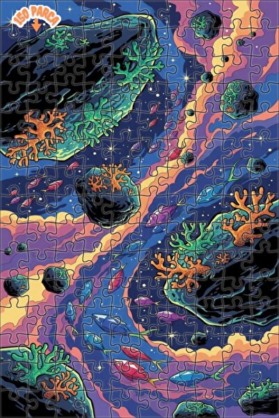 Teona Ahşap لغز خشبي بإطار ذو طابقين بمظهر لوحة زيتية لحشوة السمك الفضائية 15...