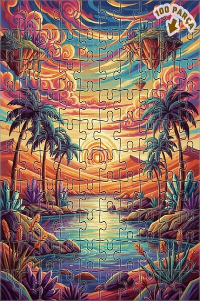 Teona Ahşap لغز خشبي بإطار مزدوج الطبقات من رؤيا بالم، 100 قطعة، 25×25