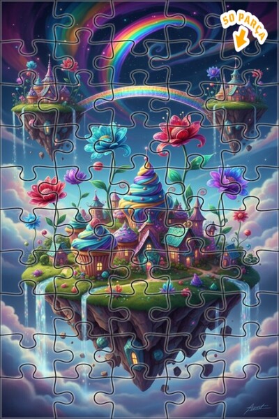 Teona Ahşap لغز خشبي بإطار مزدوج الطبقات من سلسلة أرضيات الخيال، جسر قوس قزح،...