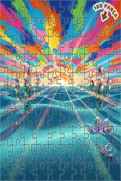 Teona Ahşap لغز فني بمظهر لوحة زيتية لغروب الشمس في الصحراء الكريستالية 100 ق...