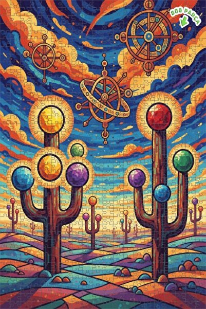 Teona Ahşap لغز خشبي بمظهر لوحة زيتية لكوكب الصحراء الغامض، 800 قطعة، 70×50 سم