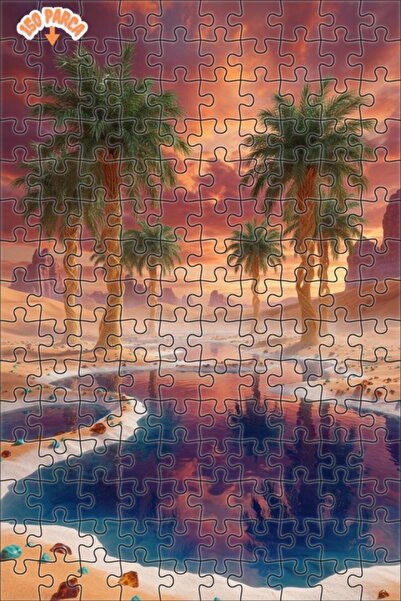 Teona Ahşap لوحة زيتية لمنظر طبيعي في الصحراء تصور مشهدًا فنيًا 150 قطعة 20×30