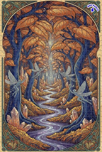 Teona Ahşap لغز خشبي بإطار مزدوج الطبقات من فيري فورست ماجيك كريستال، 600 قطع...