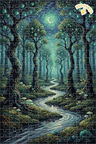 Teona Ahşap لغز خشبي مؤطر بطبقتين بمظهر لوحة زيتية لجبل الغابة الغامضة 200 قط...