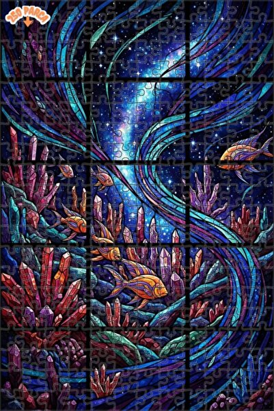 Teona Ahşap لغز خشبي بإطار مزدوج الطبقات من جالاكسي فيش كريستال آرت 250 قطعة ...