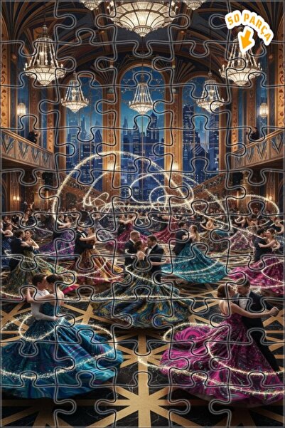 Teona Ahşap أحجية خشبية بإطار مزدوج الطبقات، لوحة زيتية، أزواج راقصة حالمة في...