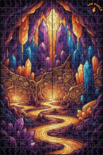 Teona Ahşap لغز خشبي بإطار مزدوج الطبقات بمظهر الرسم المائي لرحلة الكهف الكري...