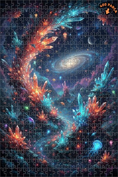 Teona Ahşap Crystal Galaxy Sea Wooden Puzzle Double Layer Framed Wooden Puzzl...