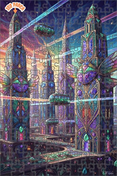 Teona Ahşap لغز خشبي رائع ملون بإطار مزدوج الطبقات من كريستال سيتي 150 قطعة 2...