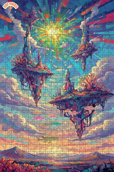 Teona Ahşap لغز خشبي بإطار مزدوج الطابق بمظهر مدينة تحت الماء رائع، 500 قطعة،...