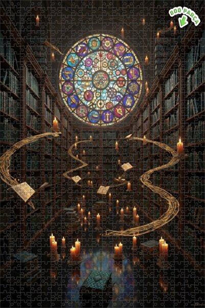 Teona Ahşap لغز فني بمظهر لوحة زيتية للمكتبة السحرية 800 قطعة 70×50