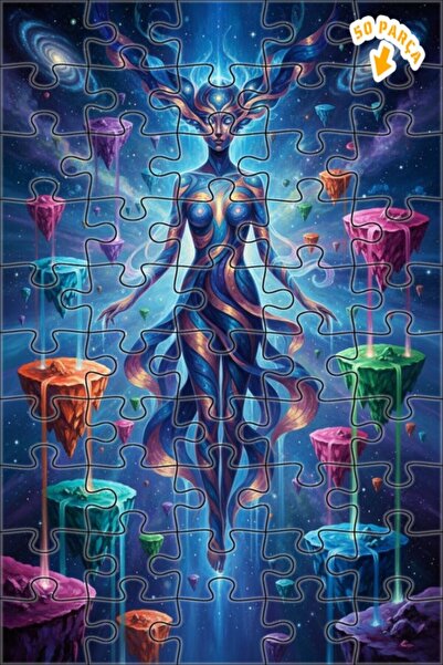 Teona Ahşap لغز خشبي مؤطر بطبقتين بمظهر لوحة زيتية يصور المرأة الغامضة في الك...