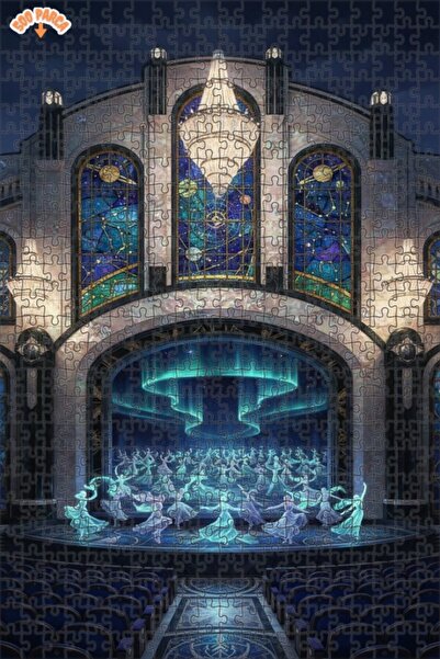 Teona Ahşap Celestial Ballerinas Double Layer Framed Wooden Puzzle 500 Pieces...