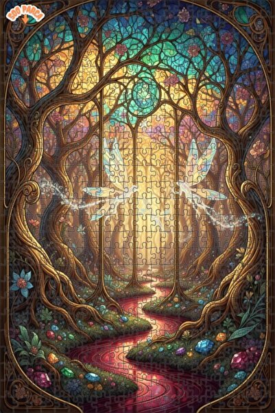 Teona Ahşap لغز خشبي مؤطر بطبقتين بتصميم فني يشبه اللوحات الزيتية لجنات ساحرة...