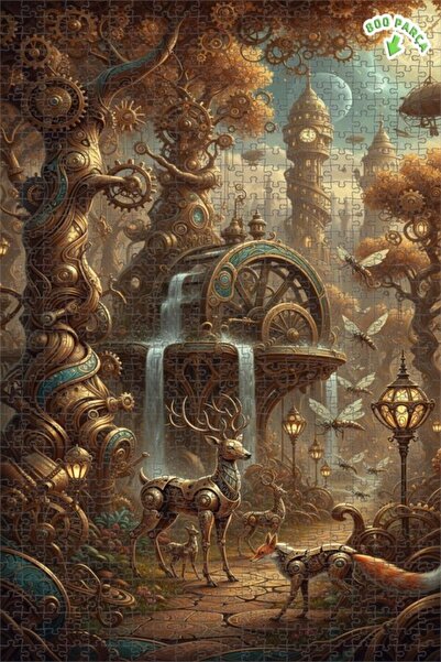 Teona Ahşap ألغاز خشبية ميكانيكية على شكل غزلان في غابة ستيمبانك بإطار مزدوج ...