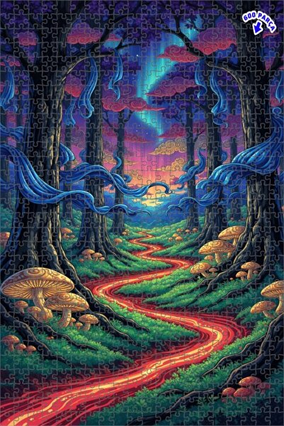 Teona Ahşap لغز خشبي مؤطر بطبقتين من ماركة ماجيكال فورست ريفر 600 قطعة 50x35