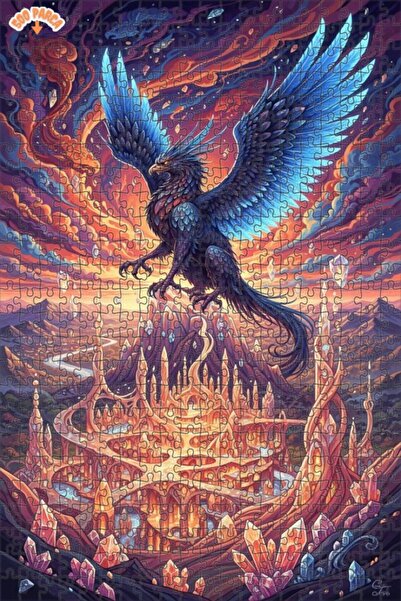 Teona Ahşap لغز خشبي على شكل مخلب مدينة الكريستال الخيالية بمظهر مائي 500 قطع...