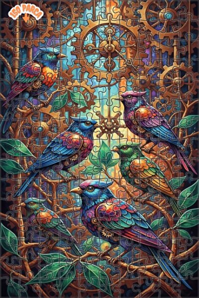 Teona Ahşap لغز خشبي مؤطر بطبقتين من فن طيور بخارا 150 قطعة 20×30