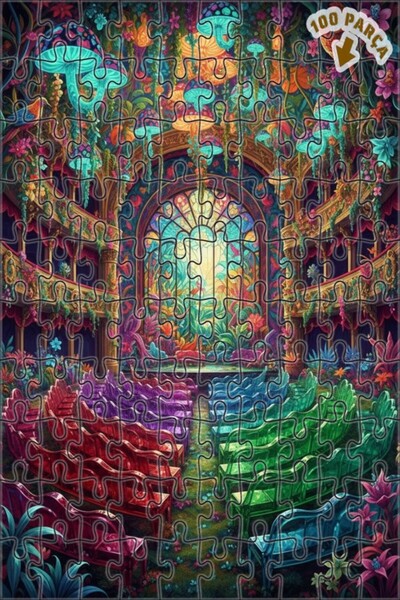 Teona Ahşap لغز خشبي مؤطر بطبقتين بمظهر لوحة زيتية لمشهد غابة ساحرة 100 قطعة ...