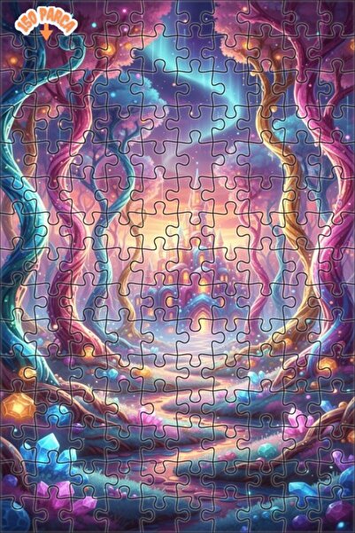 Teona Ahşap لغز خشبي مؤطر بطبقتين من مملكة الخيال والقلعة السحرية 150 قطعة 20×30