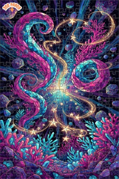 Teona Ahşap لغز خشبي بإطار ذو طابقين بمظهر فسيفساء زجاجية من كوزميك ميركان در...