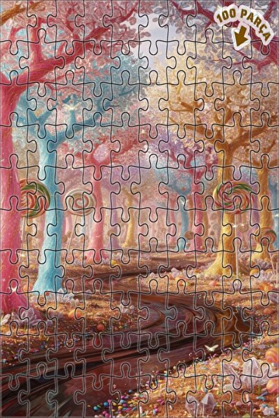 Teona Ahşap لغز خشبي بمظهر أشجار السكر الساحرة بتأثير الزيت 100 قطعة 25×25