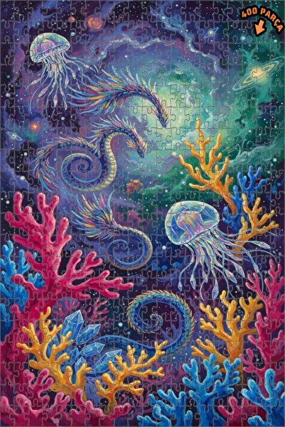 Teona Ahşap لغز خشبي بإطار مزدوج الطبقات بتصميم بحر التنين ورحلة الفضاء 400 ق...