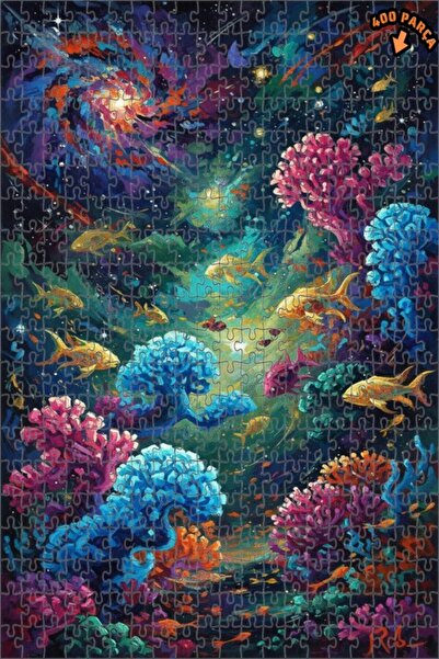 Teona Ahşap لغز خشبي بمظهر لوحة زيتية لصخور المرجان في المجرة 400 قطعة 35×35