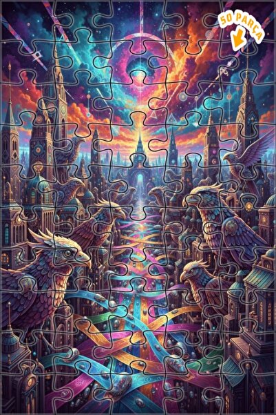 Teona Ahşap لغز خشبي رائع بإطار مزدوج الطبقات من فانتاستيك جايك سيتي إيجل آرت...